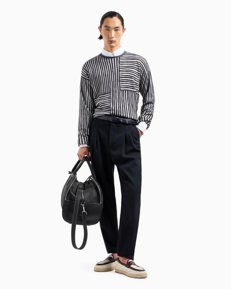 The World Of Armani CAMICIA SLIM FIT IN POPELINE DI COTONE STRETCH