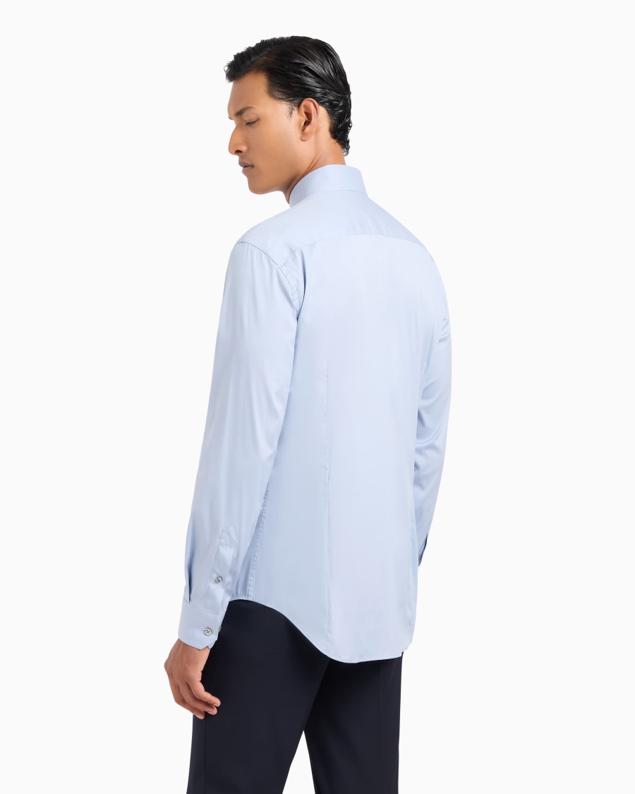 The World Of Armani CAMICIA SLIM FIT IN POPELINE DI COTONE STRETCH