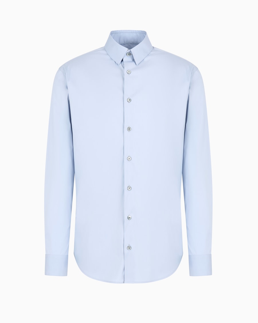 The world of armani CAMICIA SLIM FIT IN POPELINE DI COTONE STRETCH