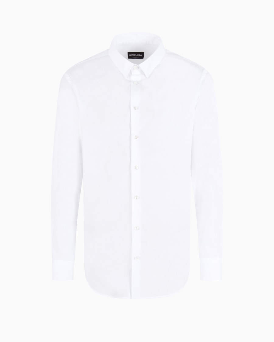 The world of armani CAMICIA SLIM FIT IN POPELINE DI COTONE STRETCH