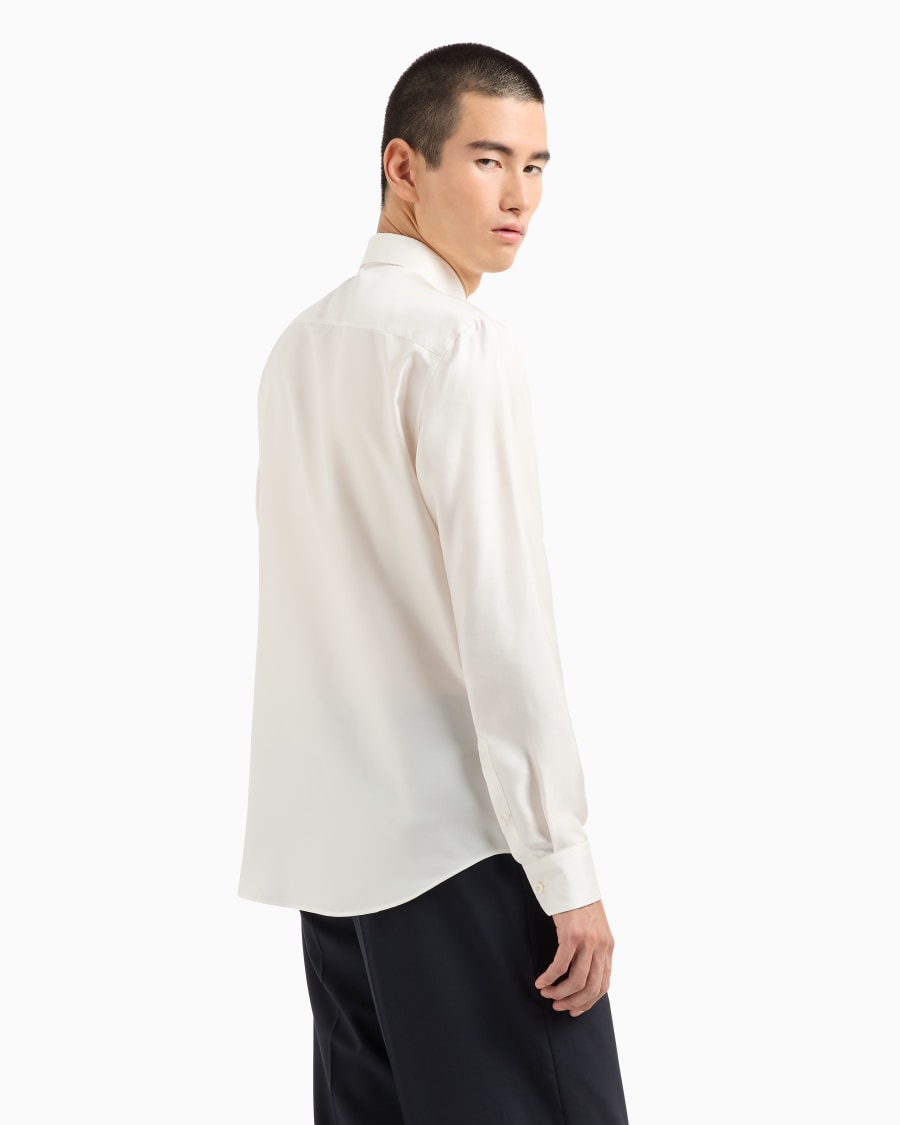 The World Of Armani CAMICIA SLIM FIT IN TWILL DI SETA
