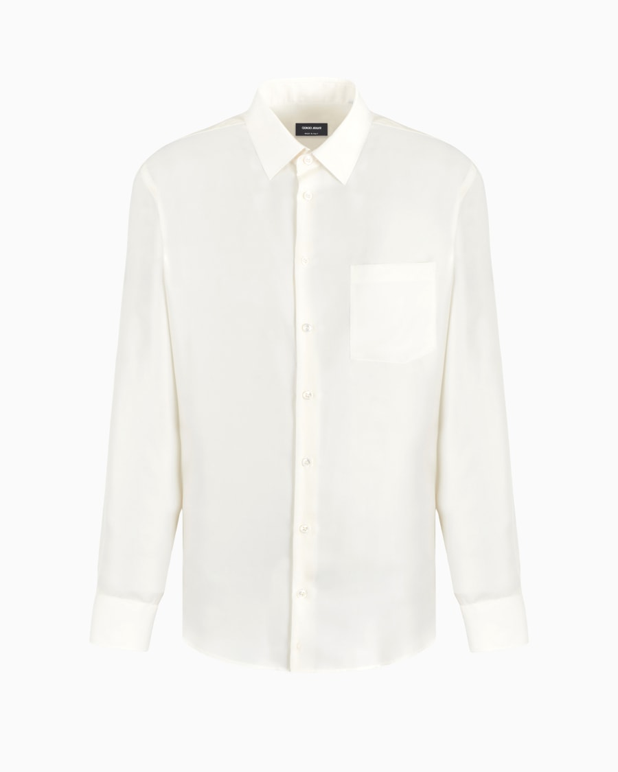 The world of armani CAMICIA SLIM FIT IN TWILL DI SETA