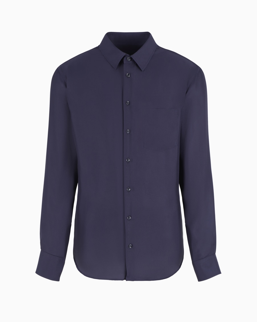 The world of armani CAMICIA SLIM FIT IN TWILL DI SETA