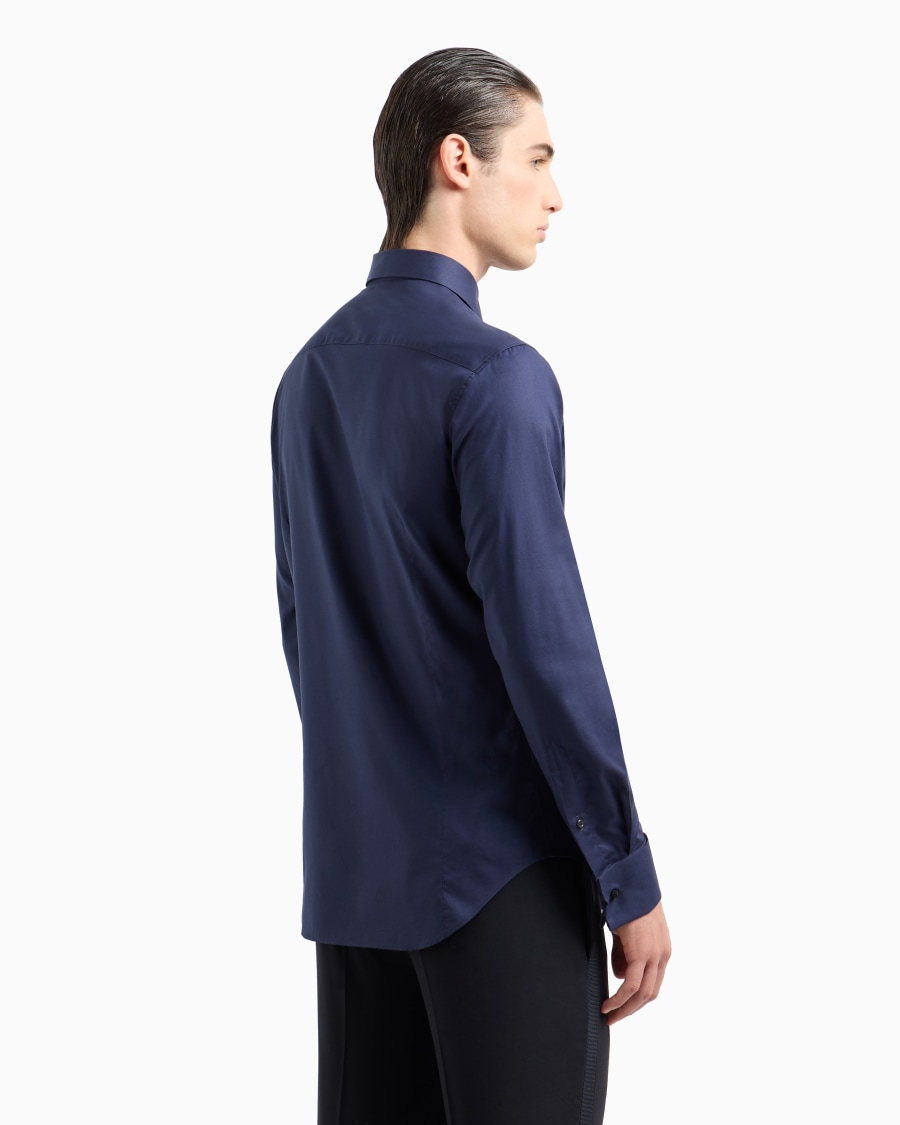 The World Of Armani CAMICIA SMOKING IN COTONE DETTAGLIO PLISSÉ