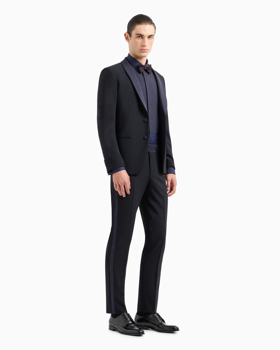 The World Of Armani CAMICIA SMOKING IN COTONE DETTAGLIO PLISSÉ