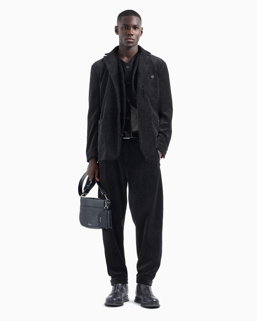 The World Of Armani CAMICIA T-SHIRT IN LYOCELL CON MOTIVO FLOCCATO