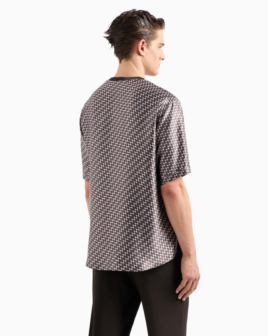 The World Of Armani CAMICIA T-SHIRT IN SATIN DI SETA STAMPATA