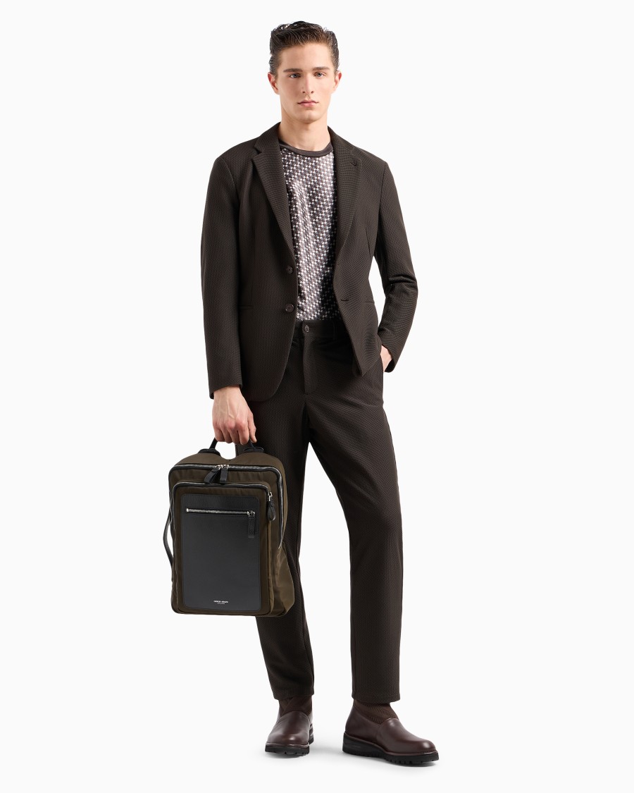 The World Of Armani CAMICIA T-SHIRT IN SATIN DI SETA STAMPATA