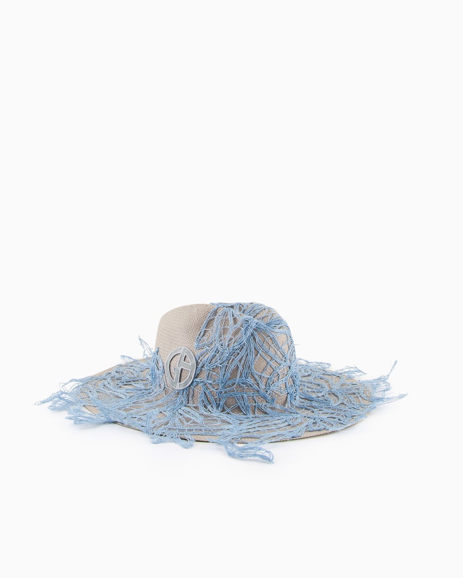 The world of armani CAPPELLO A TESA LARGA IN CARTA TESSILE CON RICAMI