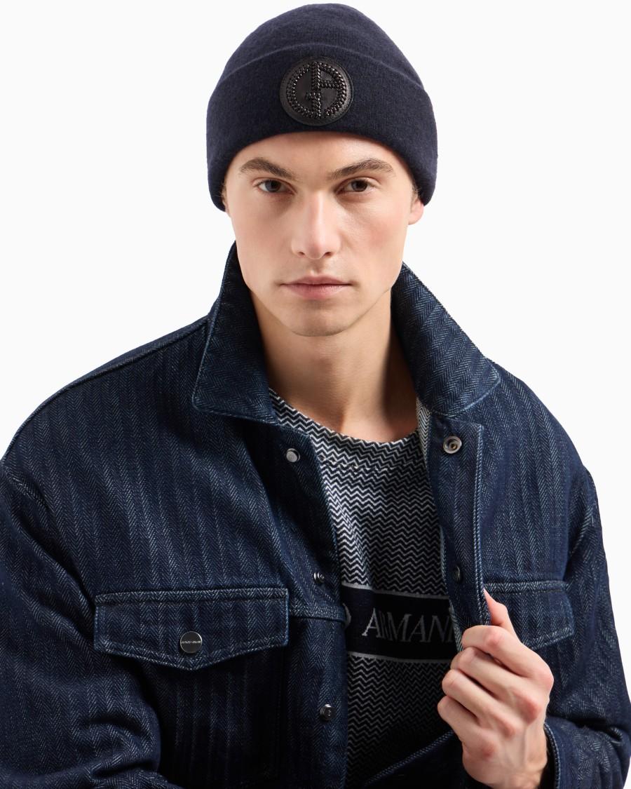 The World Of Armani CAPPELLO CUCULO IN CASHMERE CON RISVOLTO