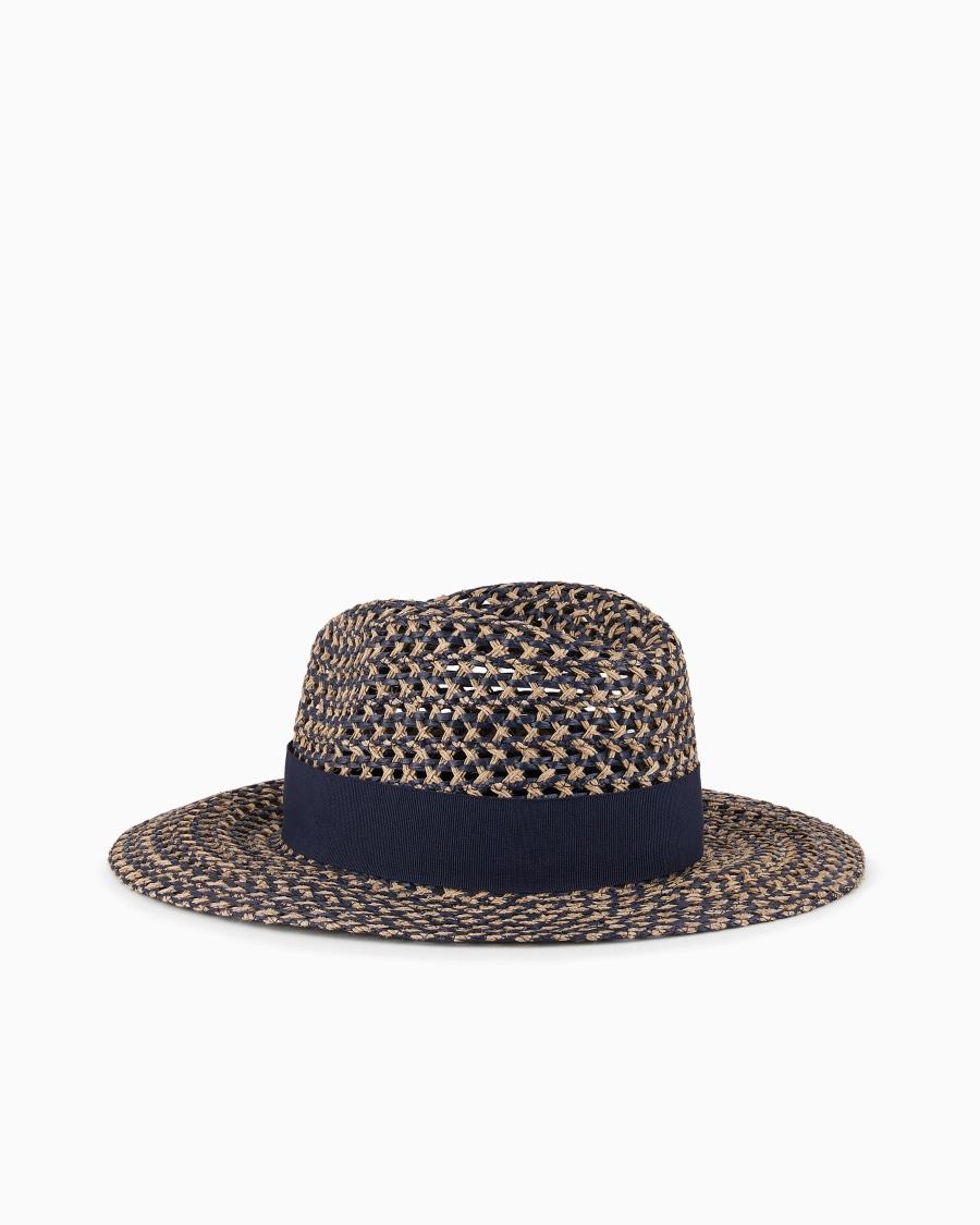 The World Of Armani CAPPELLO INTRECCIATO CON NASTRO