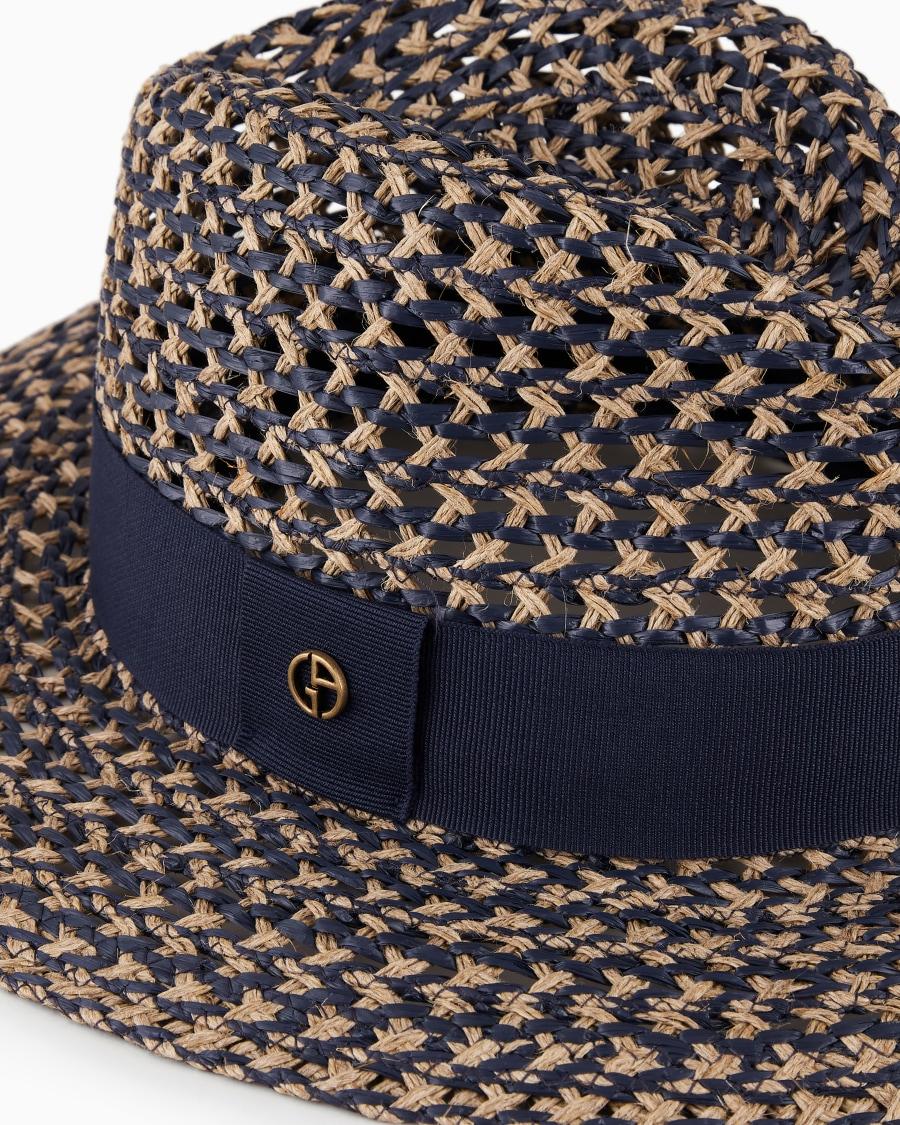 The World Of Armani CAPPELLO INTRECCIATO CON NASTRO