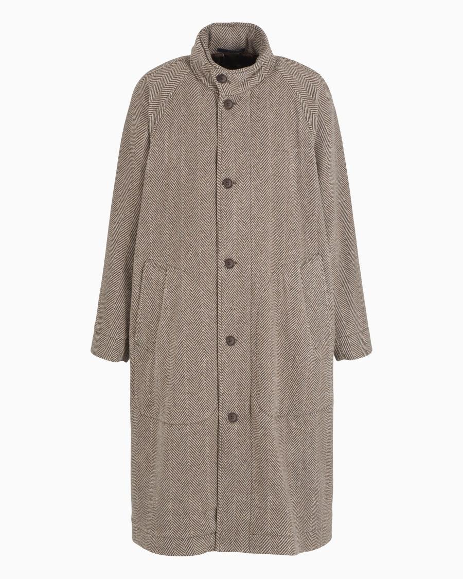 The world of armani CAPPOTTO LUNGO IN PANNO DI MISTO CASHMERE JACQUARD CHEVRON