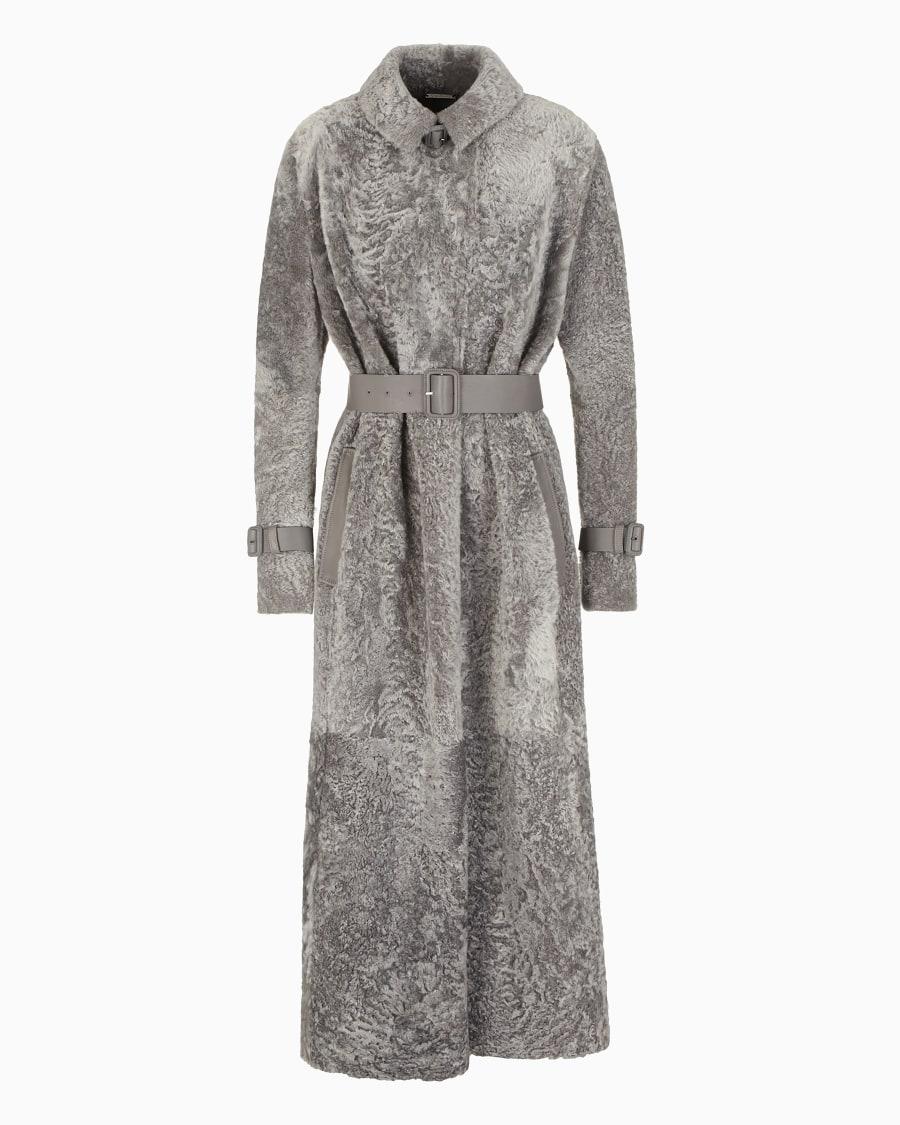 The world of armani CAPPOTTO LUNGO IN SHEARLING DI AGNELLO