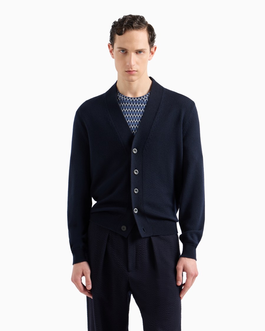 The World Of Armani CARDIGAN CON BOTTONI IN LANA VERGINE