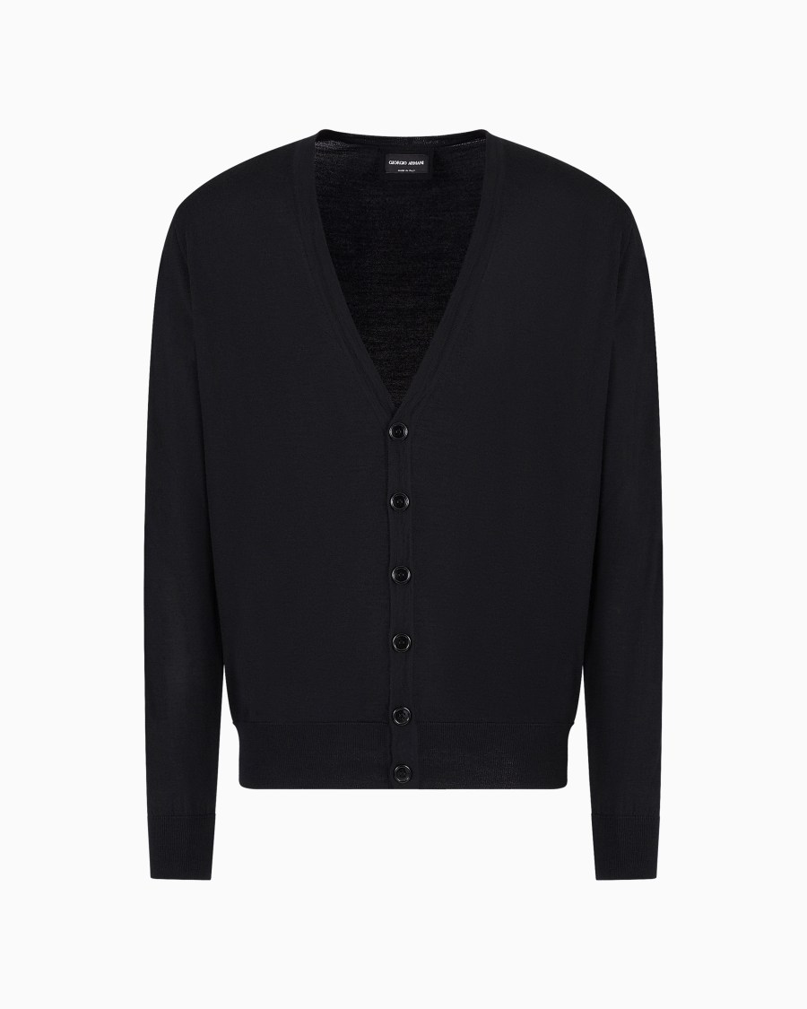 The world of armani CARDIGAN CON BOTTONI IN LANA VERGINE