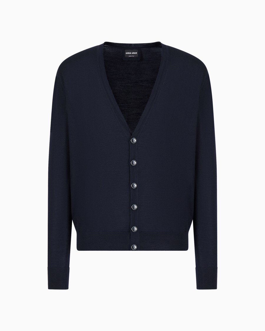 The world of armani CARDIGAN CON BOTTONI IN LANA VERGINE