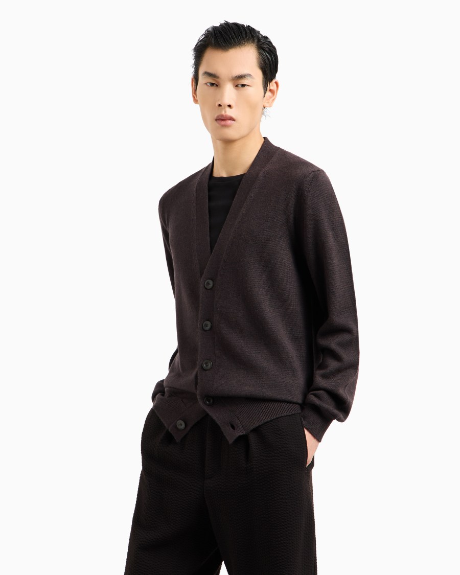 The World Of Armani CARDIGAN CON BOTTONI IN LANA VERGINE