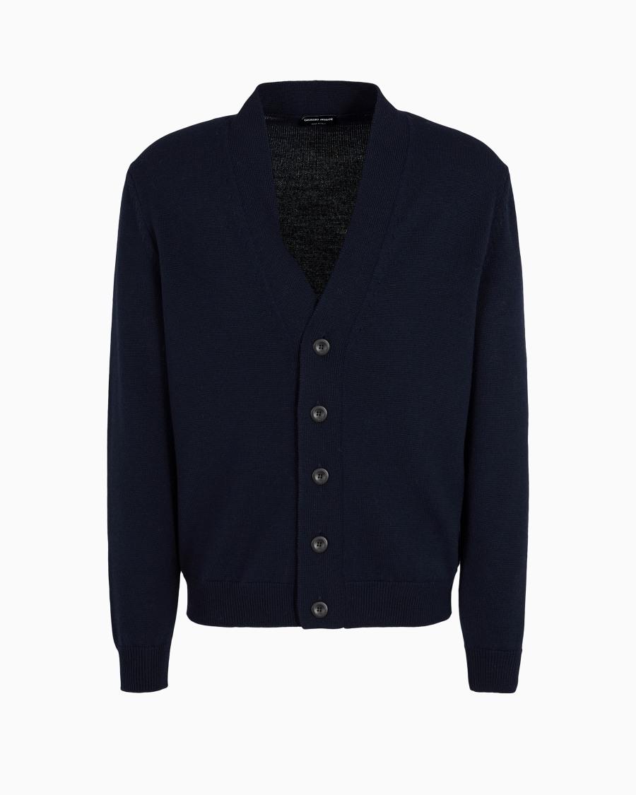 The world of armani CARDIGAN CON BOTTONI IN LANA VERGINE