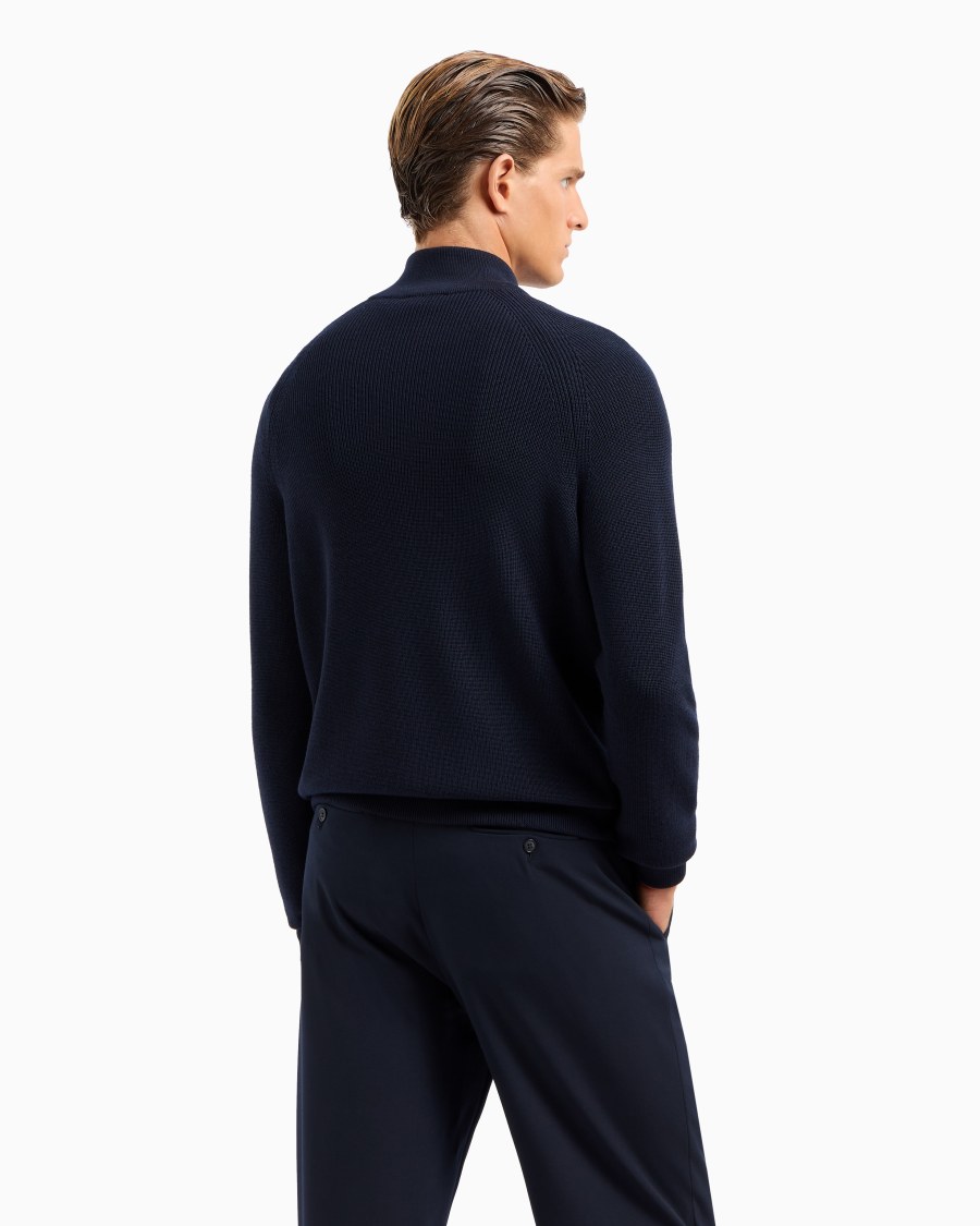 The World Of Armani CARDIGAN CON ZIP IN LANA VERGINE