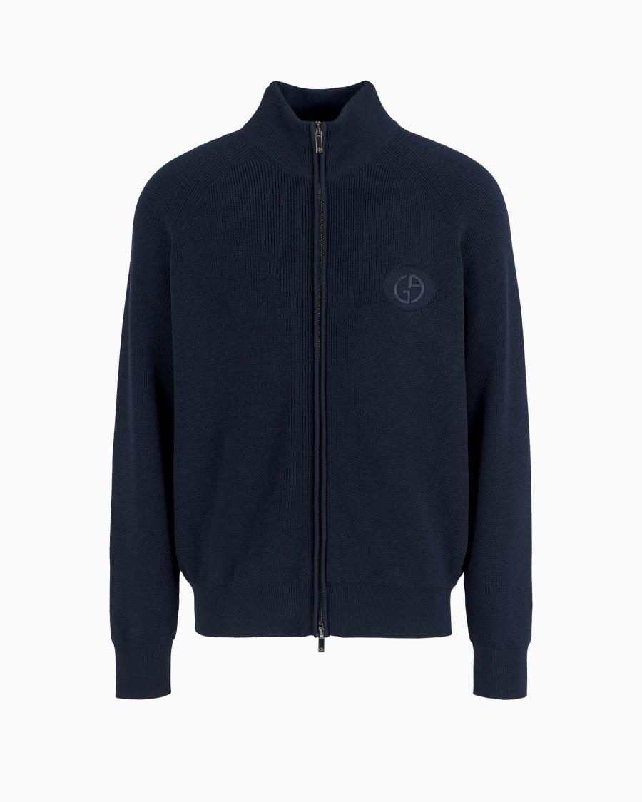 The world of armani CARDIGAN CON ZIP IN LANA VERGINE