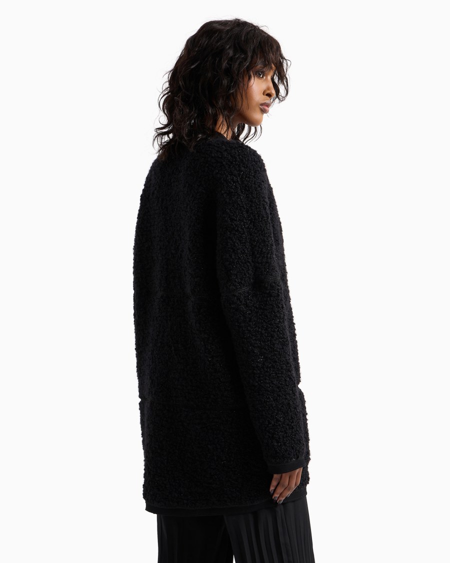 The World Of Armani CARDIGAN LUNGO IN JERSEY DI LANA EFFETTO BOUCLÉ