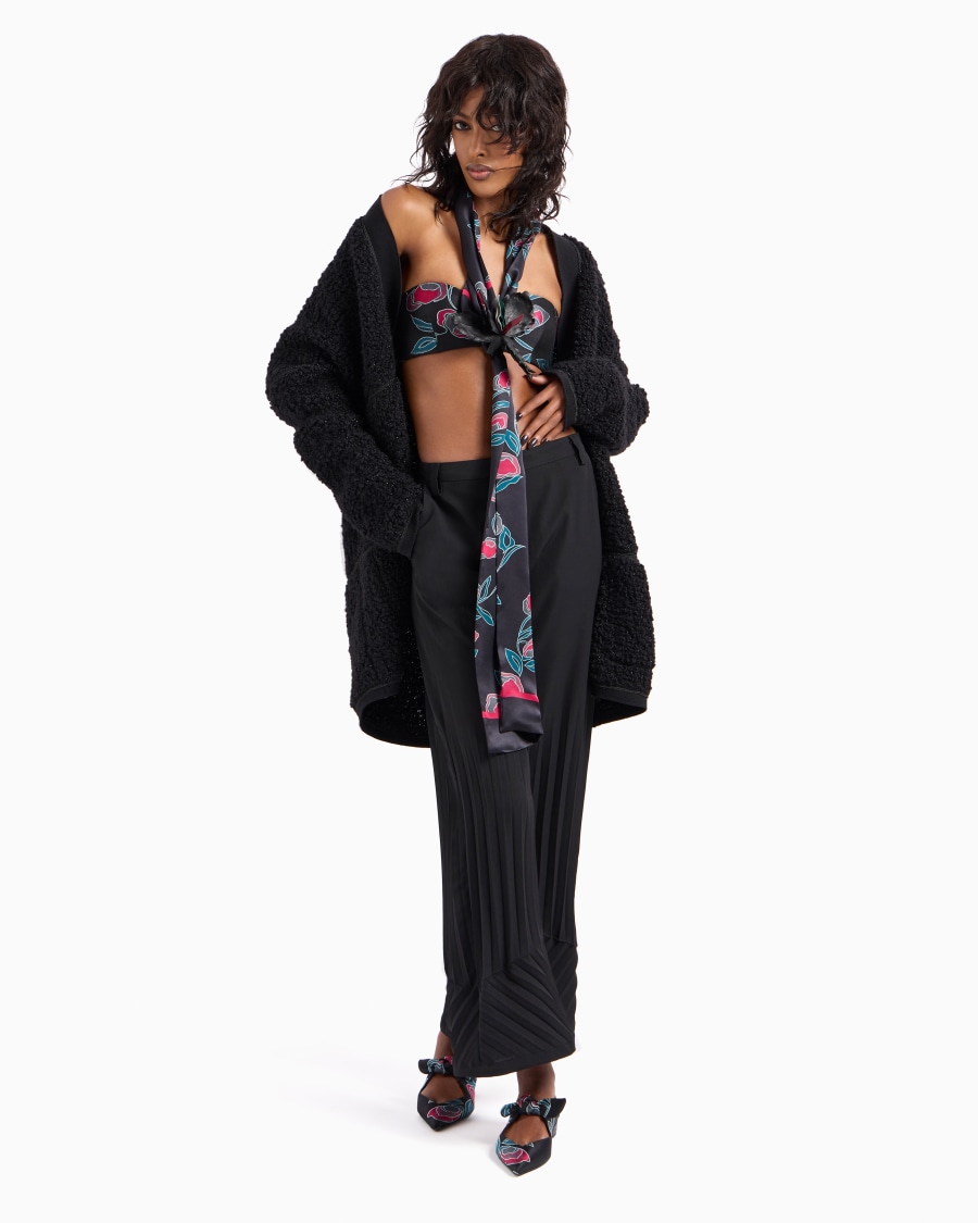 The World Of Armani CARDIGAN LUNGO IN JERSEY DI LANA EFFETTO BOUCLÉ