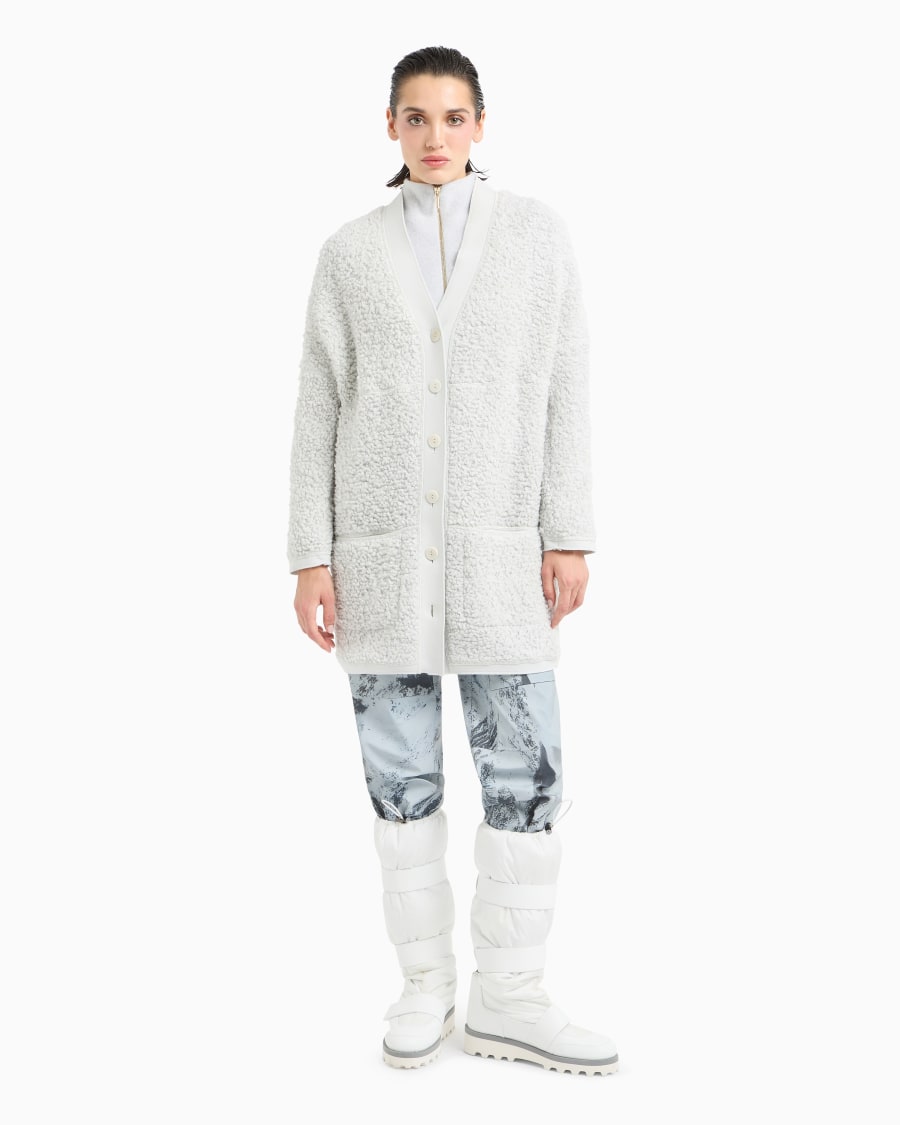 The World Of Armani CARDIGAN LUNGO IN JERSEY DI LANA EFFETTO BOUCLÉ