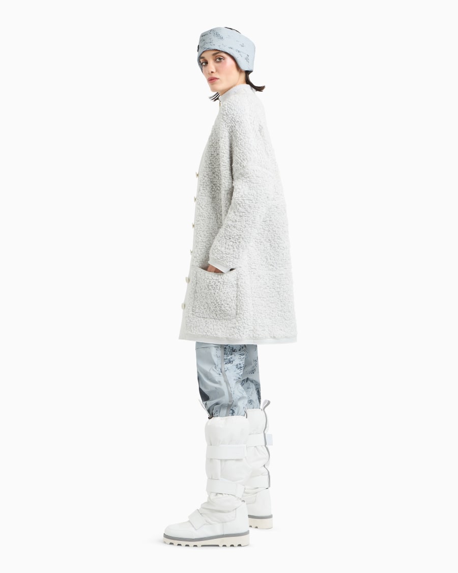 The World Of Armani CARDIGAN LUNGO IN JERSEY DI LANA EFFETTO BOUCLÉ