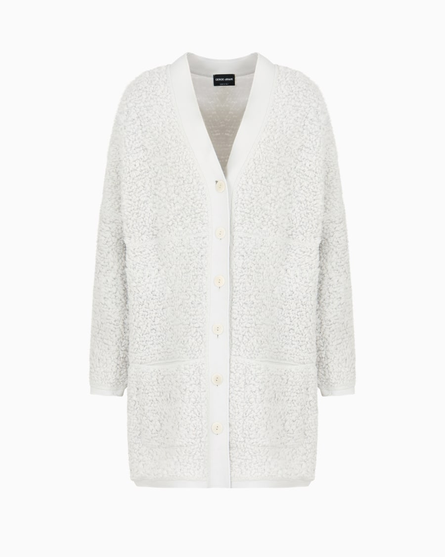 The world of armani CARDIGAN LUNGO IN JERSEY DI LANA EFFETTO BOUCLÉ