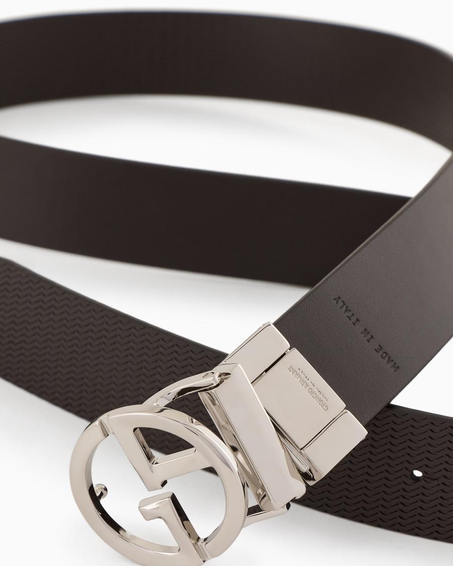 The World Of Armani CINTURA CON LOGO IN PELLE STAMPATA