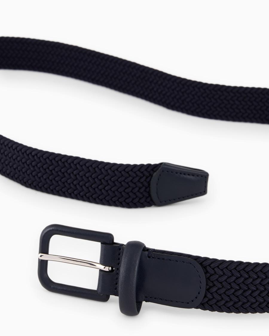 The World Of Armani CINTURA IN NASTRO INTRECCIATO E PELLE