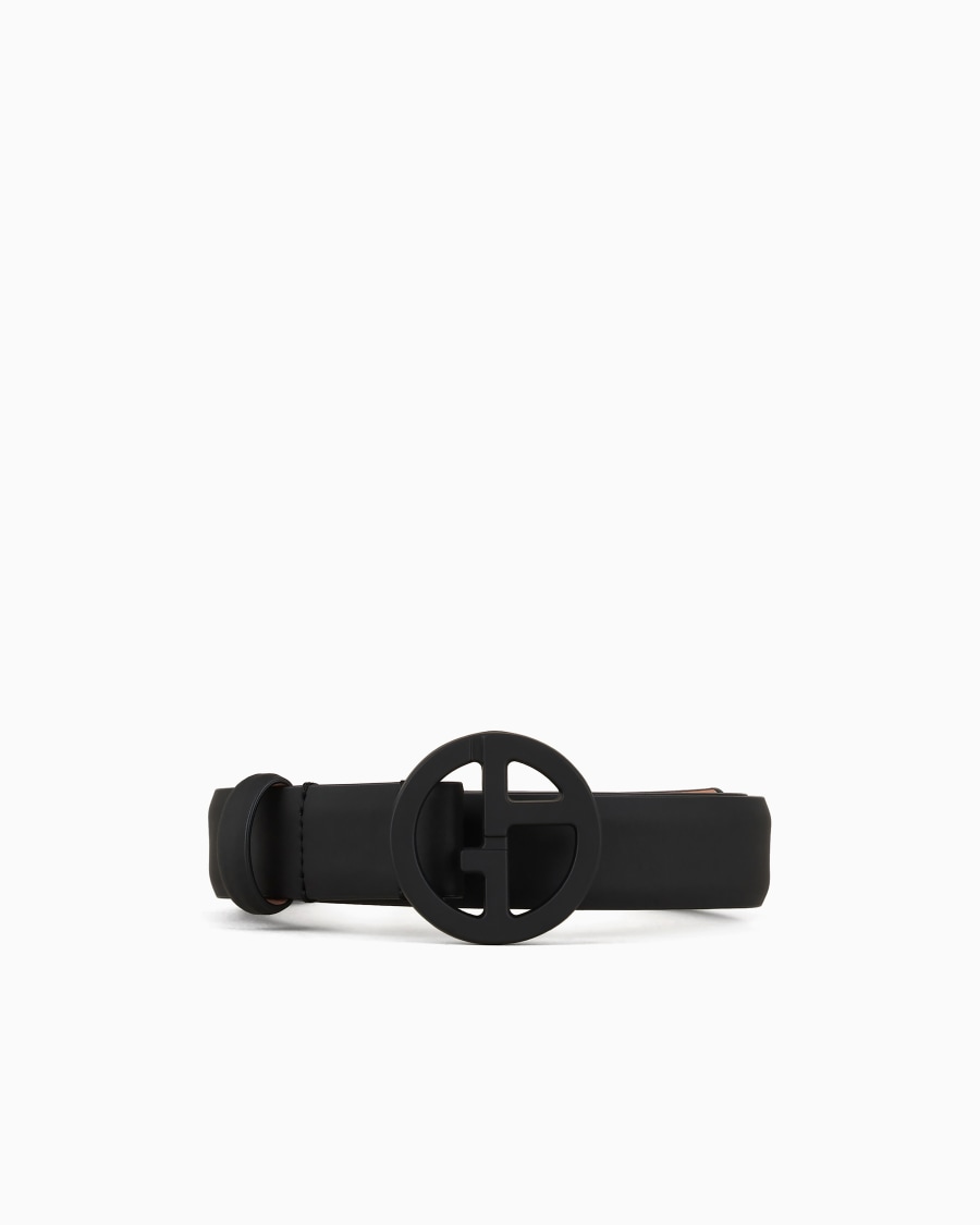 The world of armani CINTURA IN PELLE EFFETTO GOMMATO