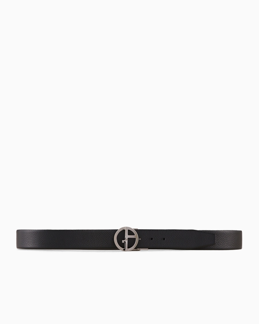 The World Of Armani CINTURA REVERSIBILE IN PELLE LISCIA E GRANATA