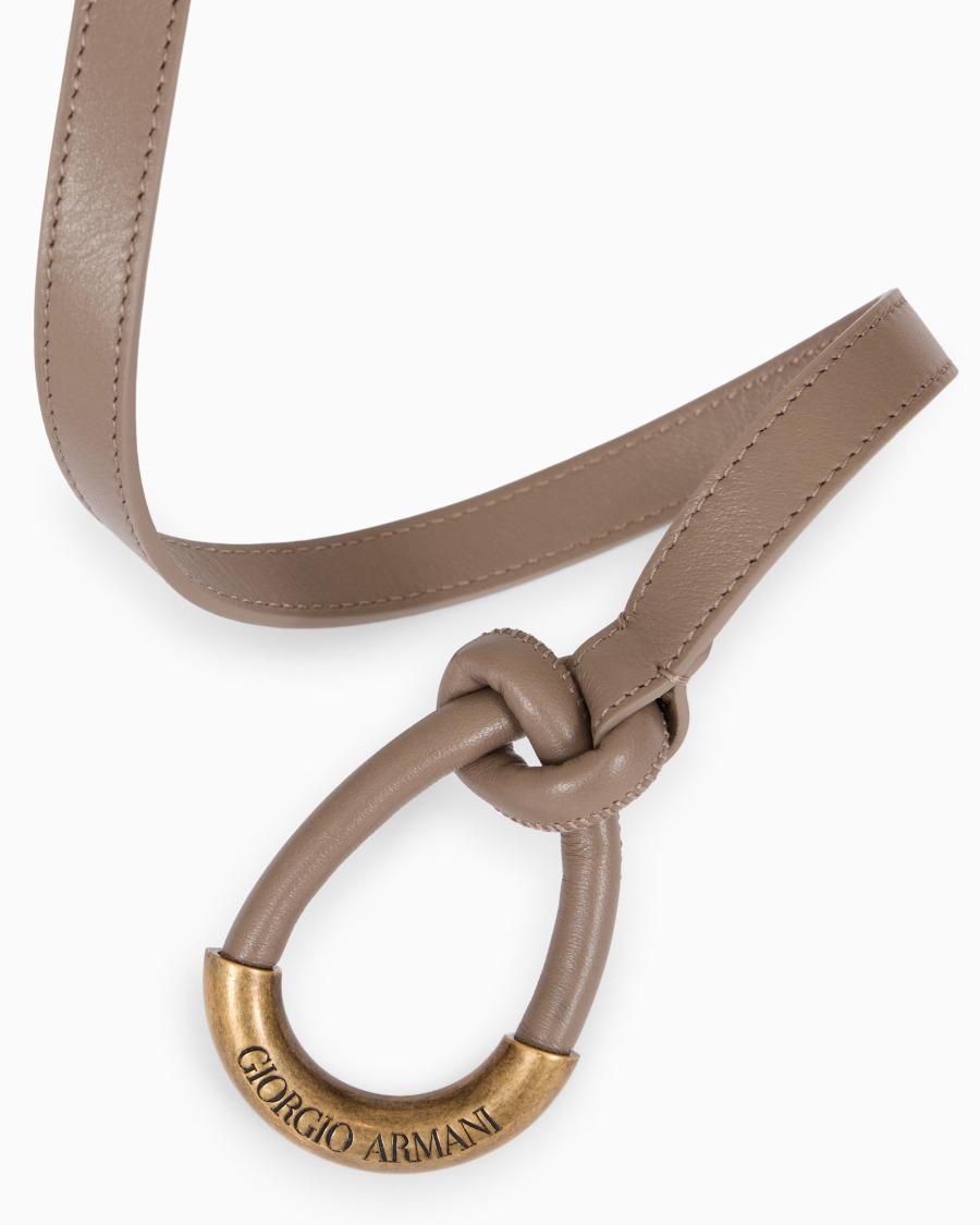 The World Of Armani CINTURA SOTTILE IN PELLE CON DETTAGLIO NODO ASV