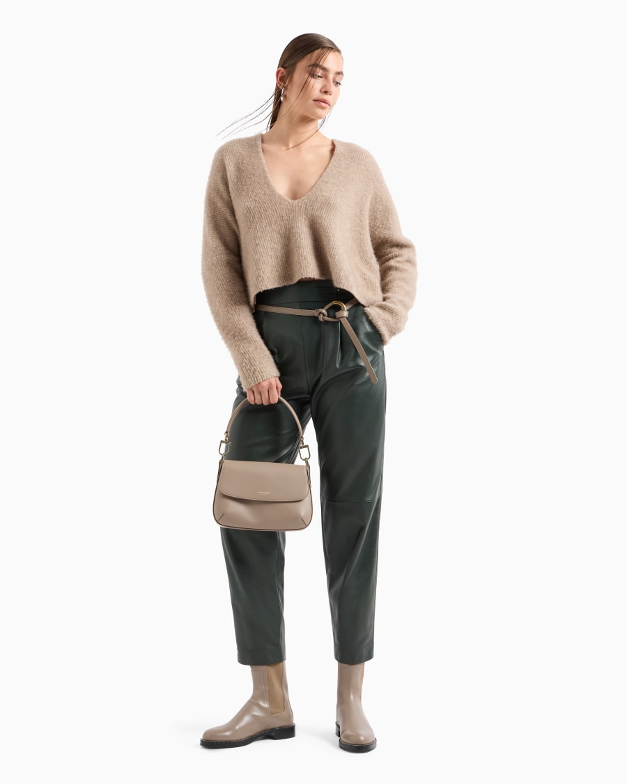 The World Of Armani CINTURA SOTTILE IN PELLE CON DETTAGLIO NODO ASV