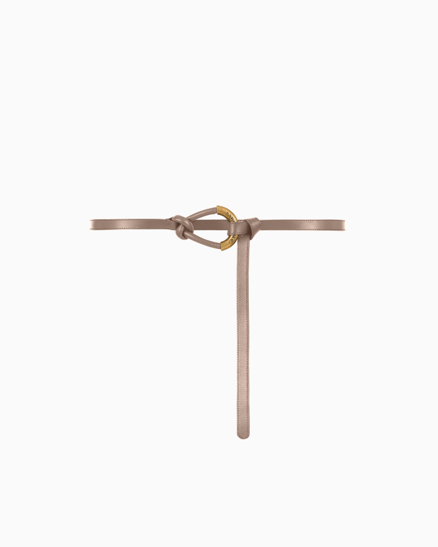 The world of armani CINTURA SOTTILE IN PELLE CON DETTAGLIO NODO ASV