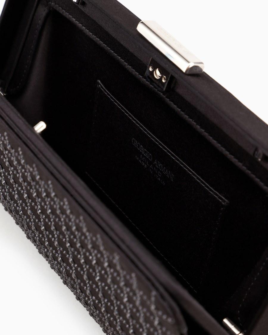 The World Of Armani CLUTCH RETTANGOLARE IN RASO E STRASS