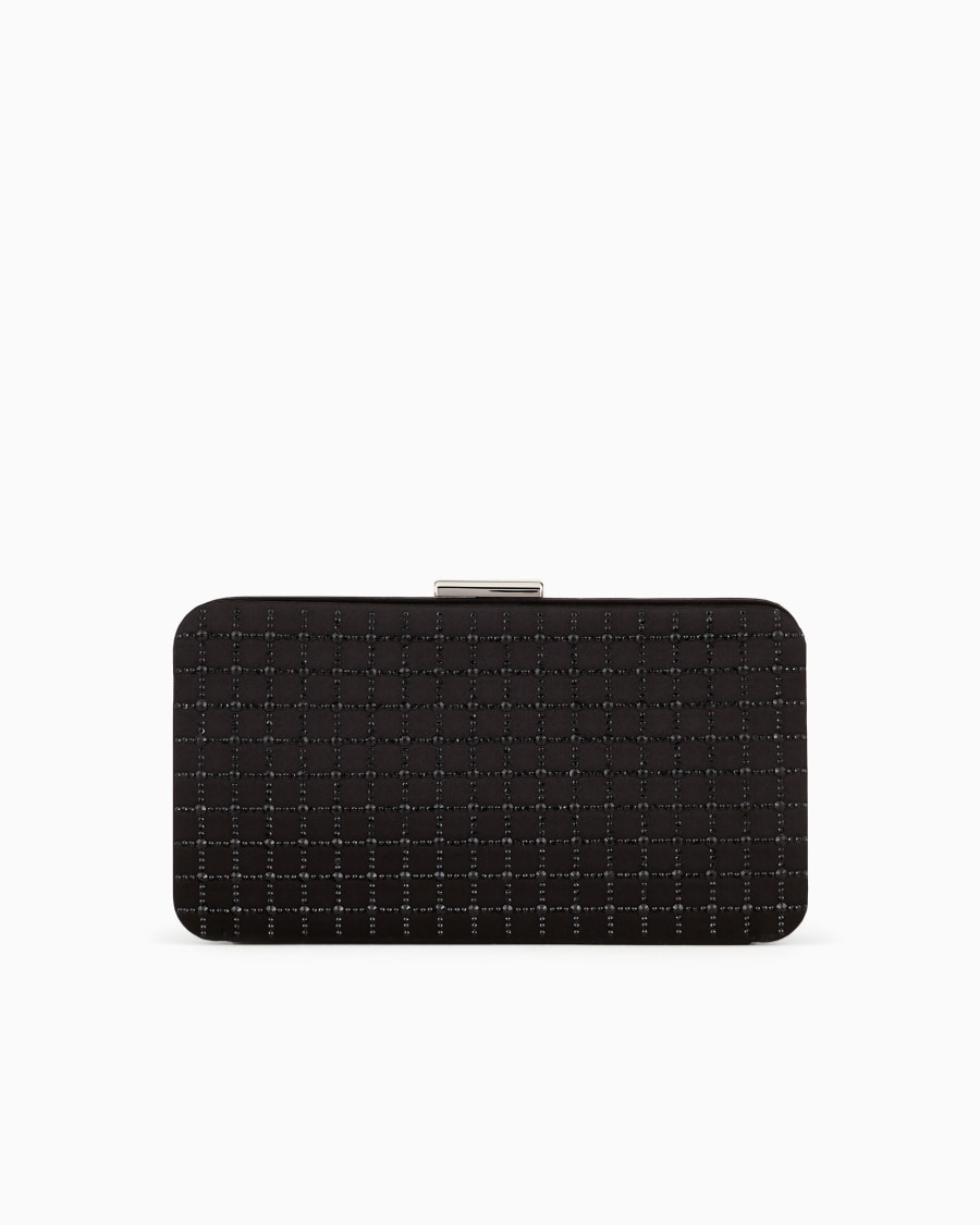 The world of armani CLUTCH RETTANGOLARE IN RASO E STRASS