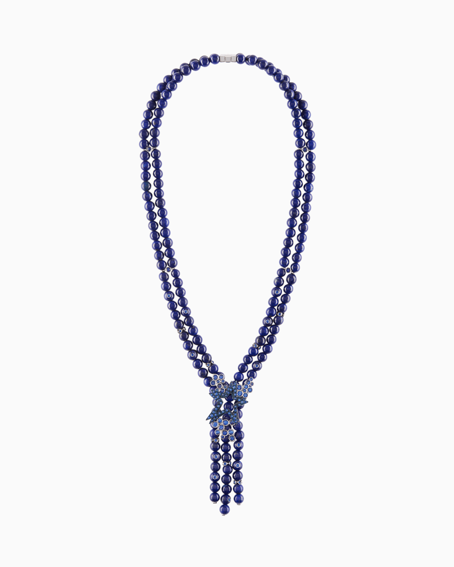 The world of armani COLLANA FIRMAMENTO IN ORO BIANCO 18 KT ZAFFIRI E LAPIS
