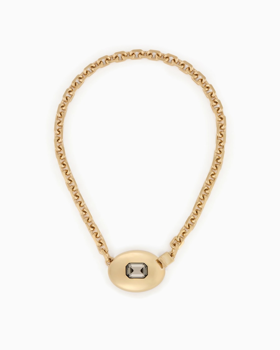 The world of armani COLLANA GIROCOLLO IN METALLO CON ELEMENTO IN CRISTALLO