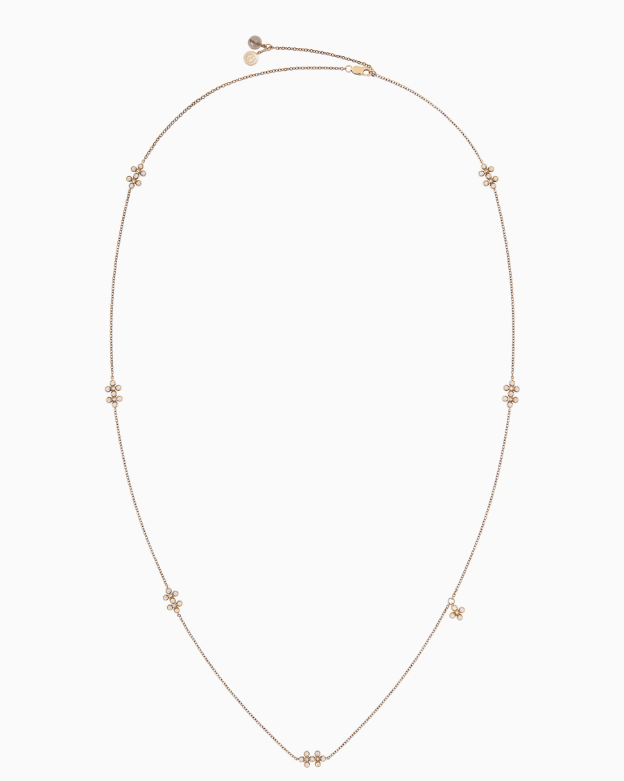 The world of armani COLLANA LUNGA GIOIA IN ORO 18 KT DIAMANTI E PIETRA DI LUNA
