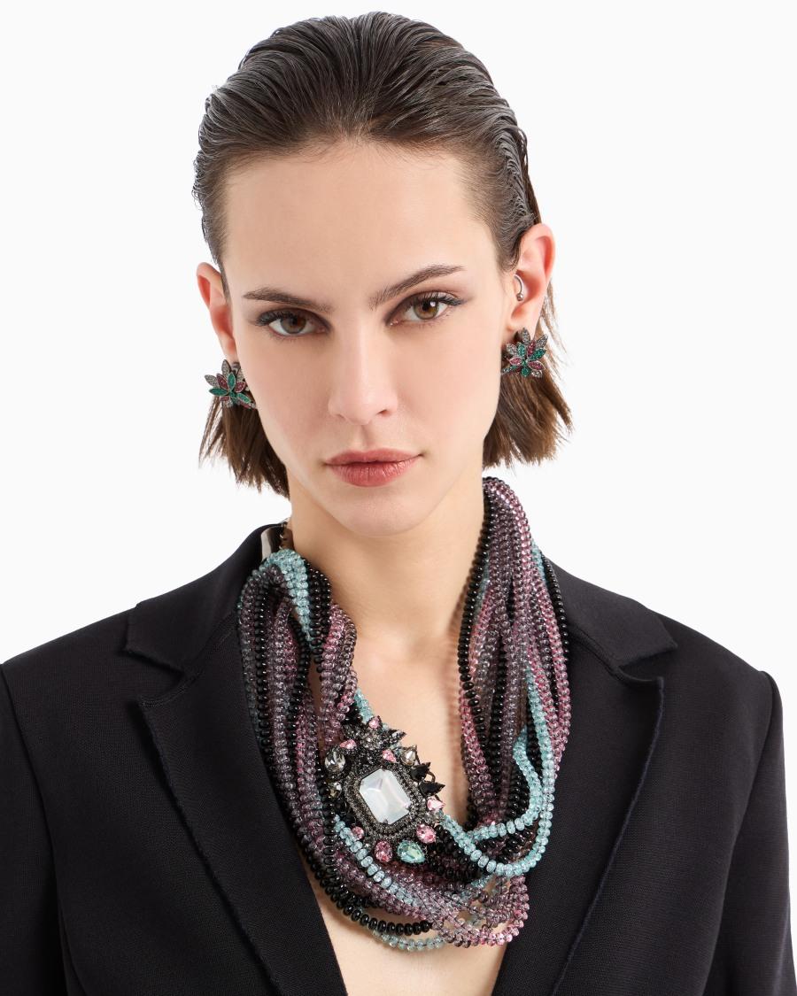 The World Of Armani COLLANA MULTIFILI CON CRISTALLI