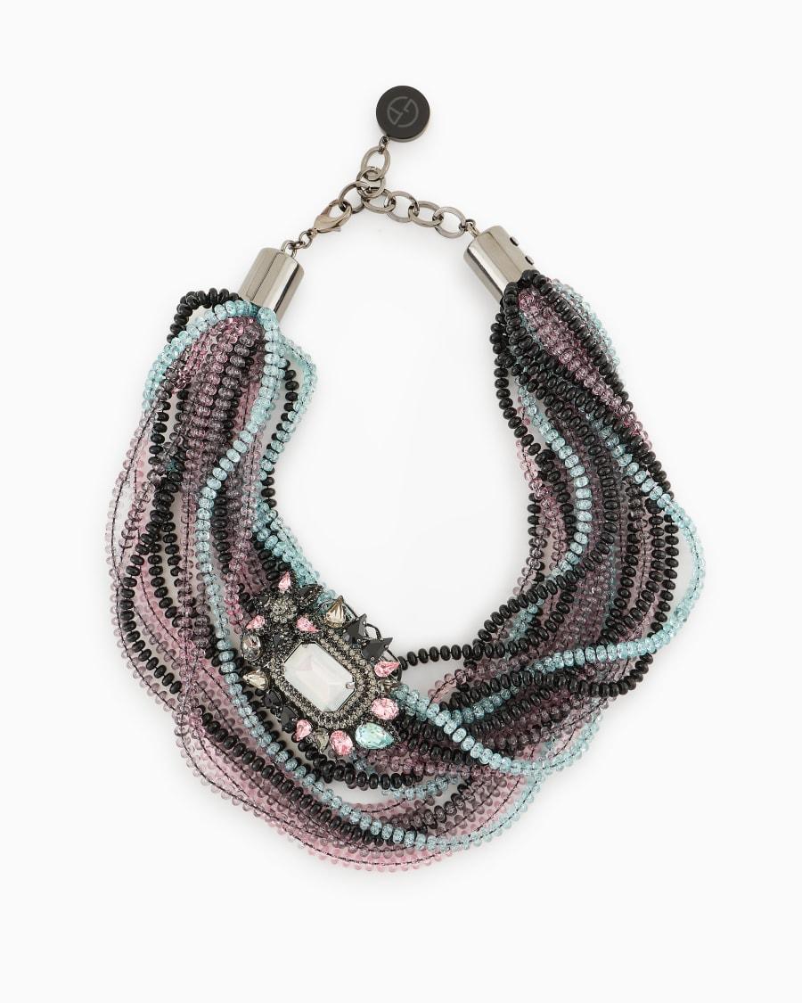 The world of armani COLLANA MULTIFILI CON CRISTALLI