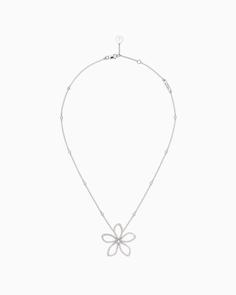 The world of armani COLLANA SÌ IN ORO BIANCO 18 KT E DIAMANTI