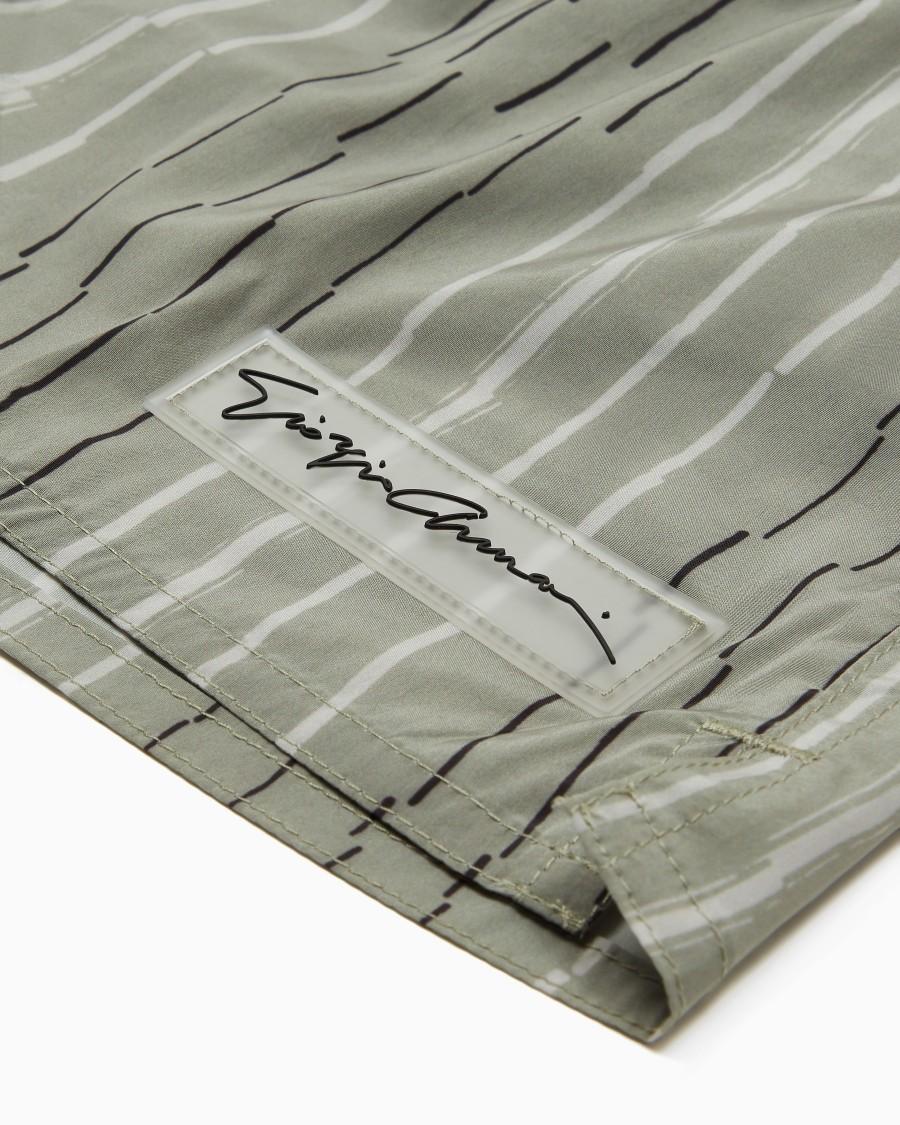 The World Of Armani COSTUME DA BAGNO BOXER STAMPA RIGA IRREGOLARE