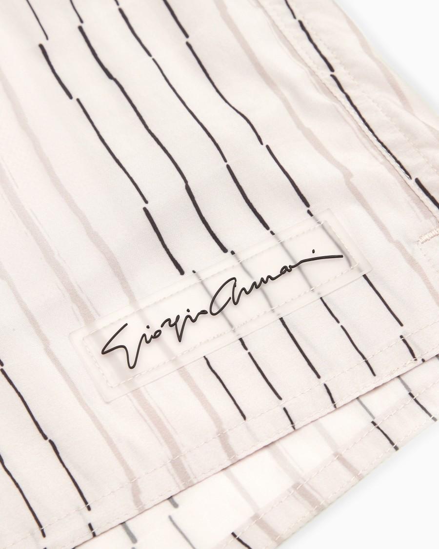 The World Of Armani COSTUME DA BAGNO BOXER STAMPA RIGA IRREGOLARE