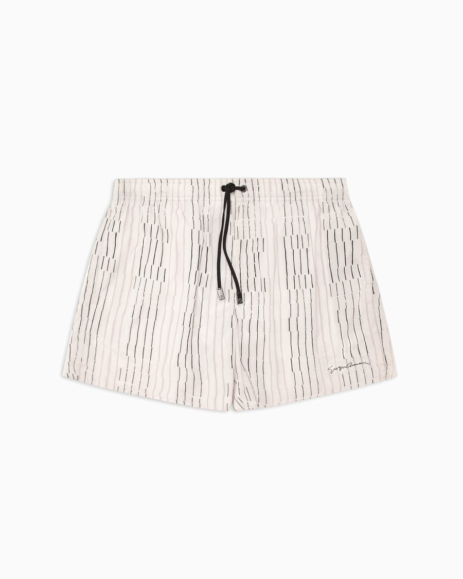 The world of armani COSTUME DA BAGNO BOXER STAMPA RIGA IRREGOLARE