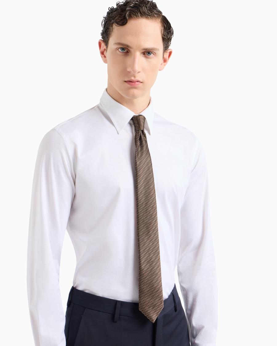 The World Of Armani CRAVATTA IN SETA JACQUARD CHEVRON