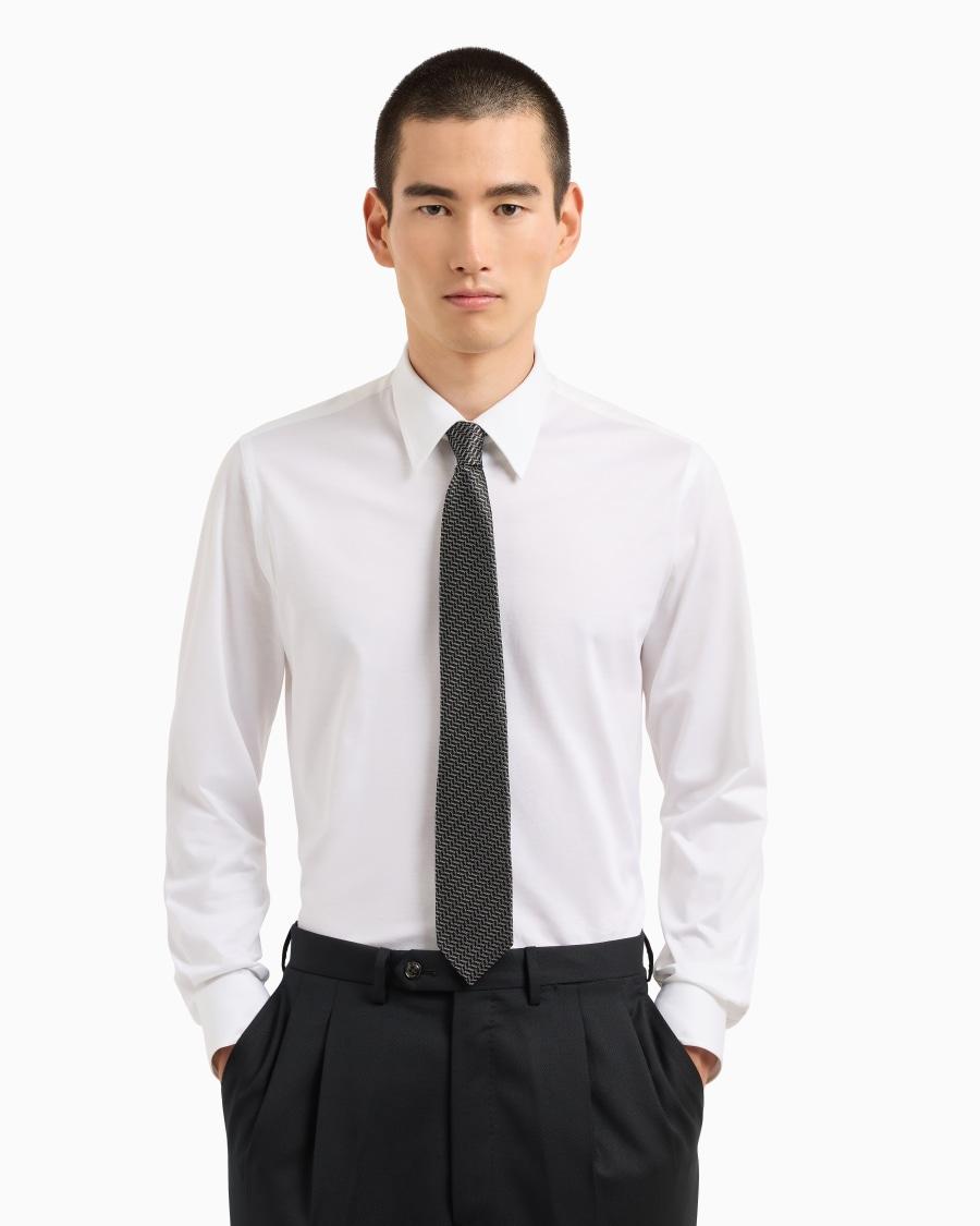 The World Of Armani CRAVATTA IN SETA JACQUARD CHEVRON